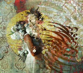 decorative abstract wall art of calligraphy