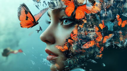 Exploring Digital Art and 3D Modeling for Collage Creation.