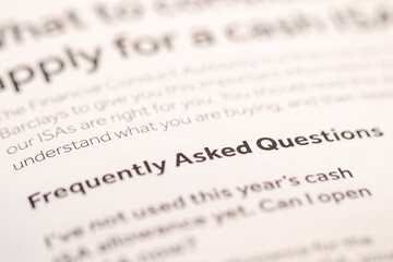 Close-up of Frequently Asked Questions Section on Financial Document