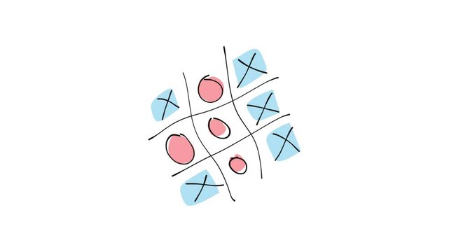 tic tac toe on white background video
