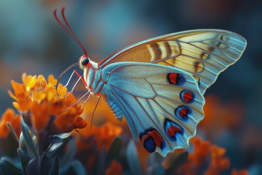 A butterfly perched on a bright yellow flower
