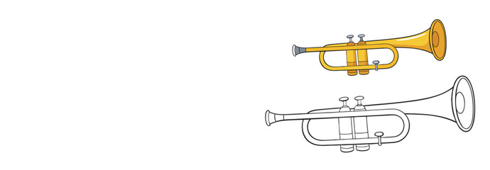 A fun trumpet coloring page featuring a detailed musical instrument design. Perfect for kids and music lovers to explore creativity with vibrant colors!