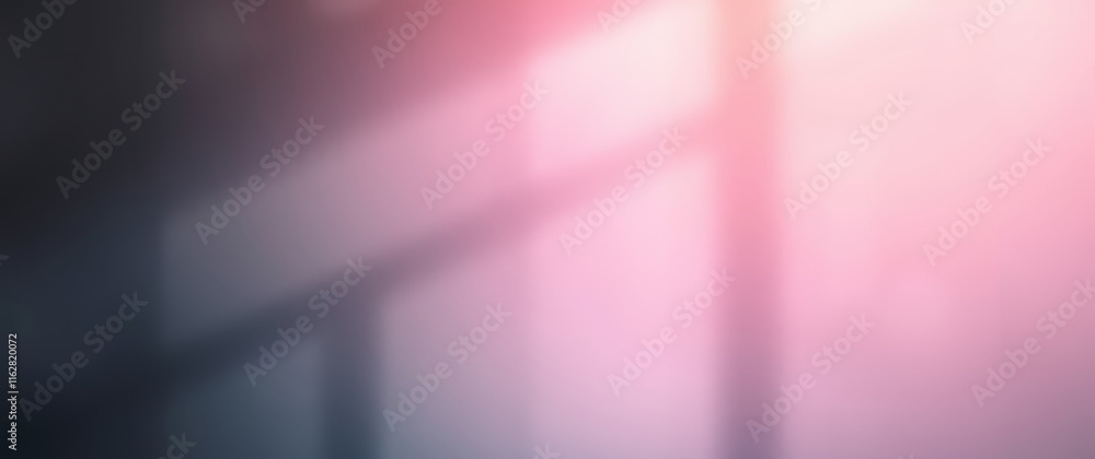 Poster blurred pink and gray background creating abstract window shadows