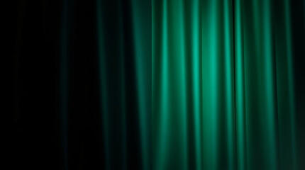 Elegant teal green curtain forming a luxurious background