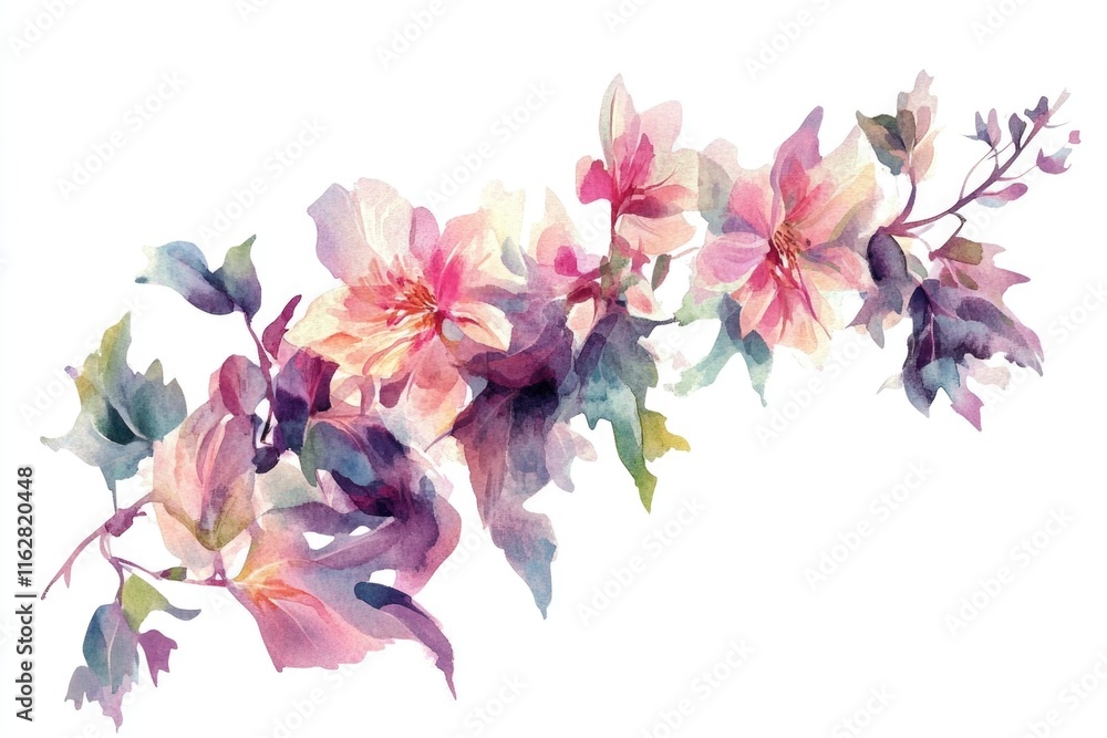 Poster a colorful bouquet of flowers set against a clean white background, ideal for use in editorial or co