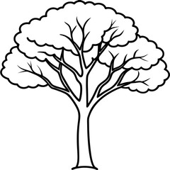 Obraz premium Nature-Inspired Tree Outline Vector