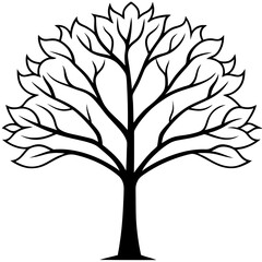 Obraz premium Nature-Inspired Tree Outline Vector