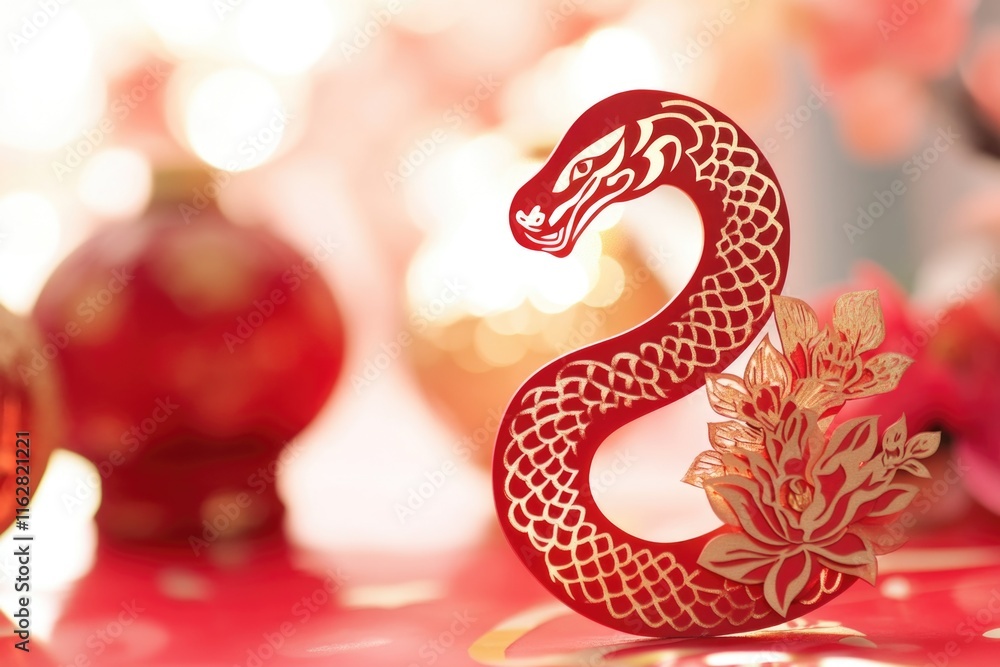 Poster A simple, elegant dining setting featuring a red tablecloth and a golden table number