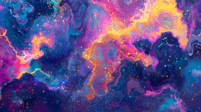 Cosmic firmament starfall fantasy. generative ai. Starfall. Illustration