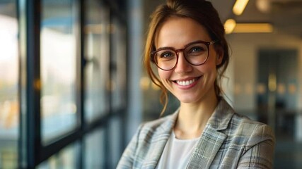 Businesswoman smiles with pride