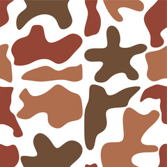 Abstract Earthy Tones, Organic Shapes Seamless Pattern