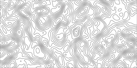 topographic wavy pattern design with White background. Imitation of a geographical map shades. Geographic line map with elevation assignments. Topographic map and landscape terrain texture grid.