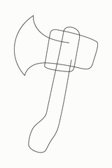 Illustration of a Ax in One Line Artistic Style