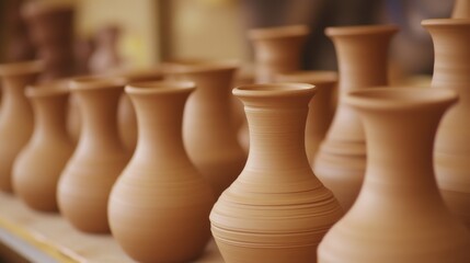 Beautiful Clay Crafts at an Outdoor Market