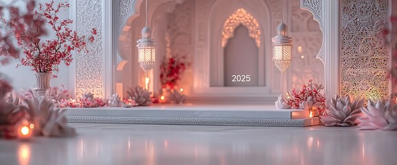 Obraz premium 2025 Festive Islamic New Year's Eve Decor.