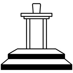 Podium Sketch Style Vector