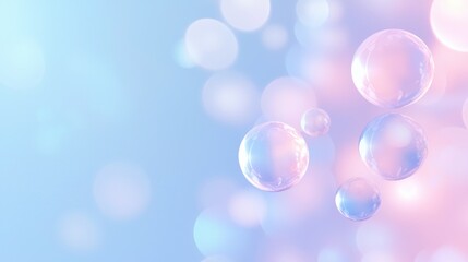 A blue background with pink bubbles in the foreground