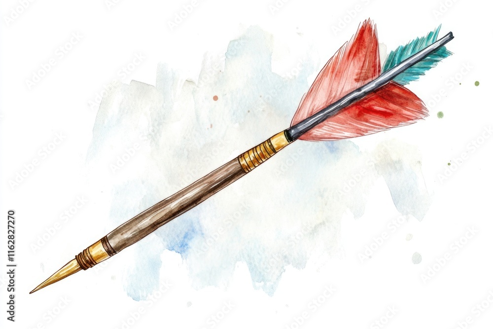 Poster a close-up view of a pen with a unique feather-tip design, perfect for writing and artistic purposes