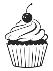 Cupcake silhouette vector illustration