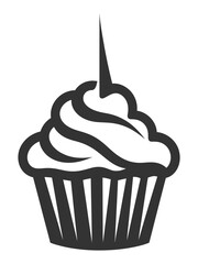 Cupcake silhouette vector illustration