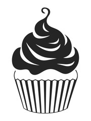 Cupcake silhouette vector illustration