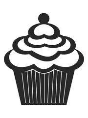Cupcake silhouette vector illustration