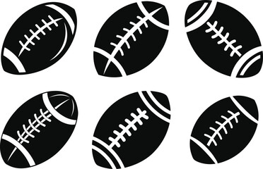 Fototapeta premium American football super bowl ball silhouette vector illustration, isolated on white background 