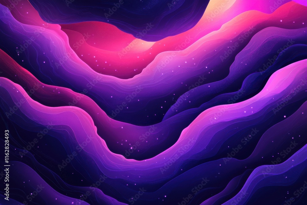 Aufkleber abstract digital art depicting swirling galaxy patterns in a dark background with neon lighting and 