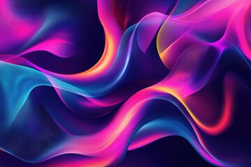 Obraz premium Stunning Abstract Digital Art Featuring Swirling Galaxy Patterns in Neon Lighting Against a Dark Purple Background for Impressive Visual Displays and Creative Projects