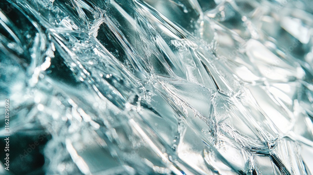 Aufkleber A close-up shot of a broken glass window with shattered pieces and sharp edges