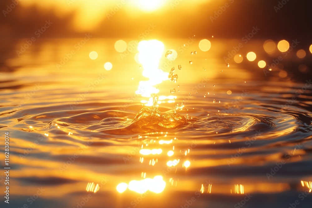 Poster a serene image of a body of water with a sunny day in the background, perfect for use in travel or r