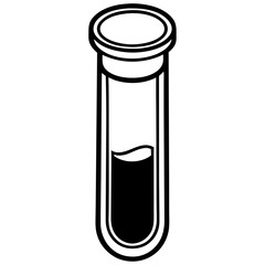 Precise Laboratory Test Tube Line Art Graphic
