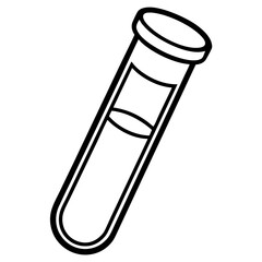 Precise Laboratory Test Tube Line Art Graphic