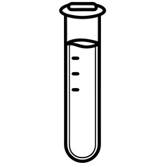 Precise Laboratory Test Tube Line Art Graphic