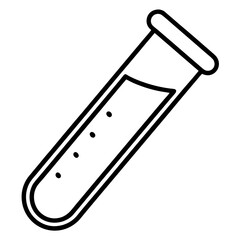 Precise Laboratory Test Tube Line Art Graphic