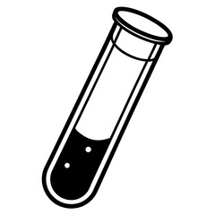 Precise Laboratory Test Tube Line Art Graphic