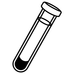 Precise Laboratory Test Tube Line Art Graphic