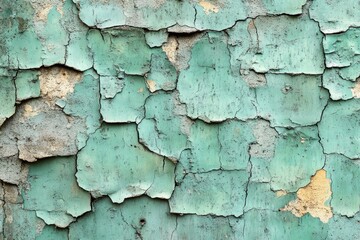 Obraz premium A close-up of peeling paint on a wall
