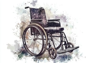Fototapeta na wymiar A simple illustration of a wheelchair with movable wheels