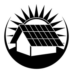 Solar Power vector silhouette