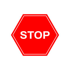Red stop sign isolated on white background vector illustration