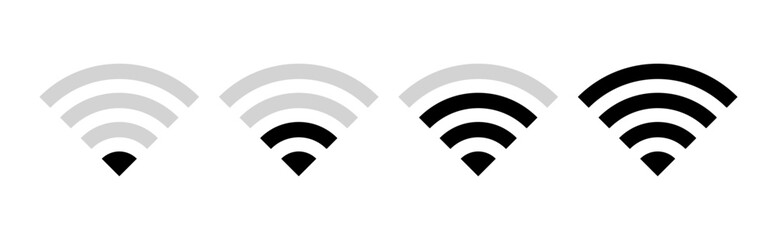 set of wireless internet wifi signal. wifi signal strength or electronic wave from router for communication through internet.