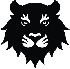 tiger head silhouette vector illustration