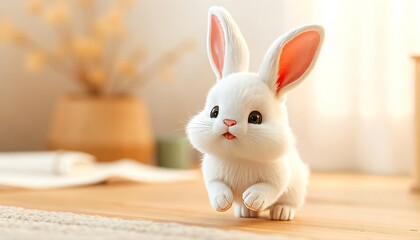 3D character of a cute animal with expressive features, suitable for children's content and games