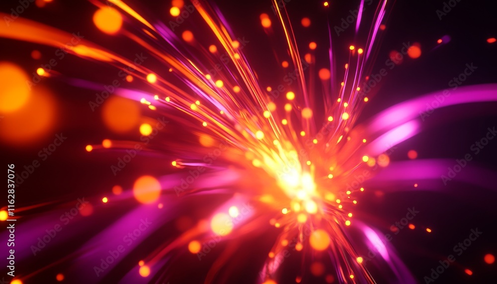 Poster vibrant abstract background with colorful light trails and sparkles. perfect for modern designs and 