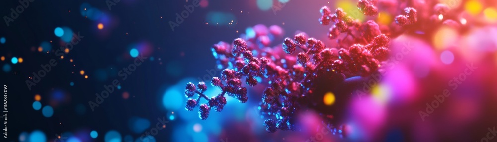 Poster vibrant abstract background featuring colorful lights and intricate patterns, ideal for showcasing c
