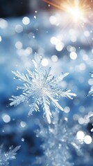 The pure white snowflakes sparkled in the sunlight, track photography, abstract expressionism, 4K, high resolution ,vibrant colors, art design, low view, Hyper-realistic, detailed light and shadow, ci