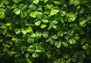 Vibrant Green Clover Leaf Background Texture
