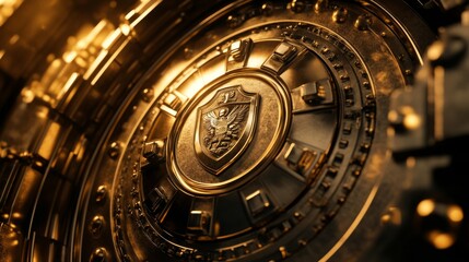 Fototapeta premium Luxurious Vault Door with Family Crest Symbol