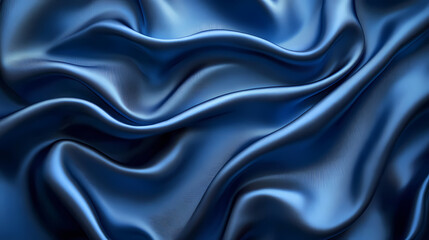 Obraz premium Elegant Navy Blue Silk Fabric Draped with Soft Folds and Subtle Lighting